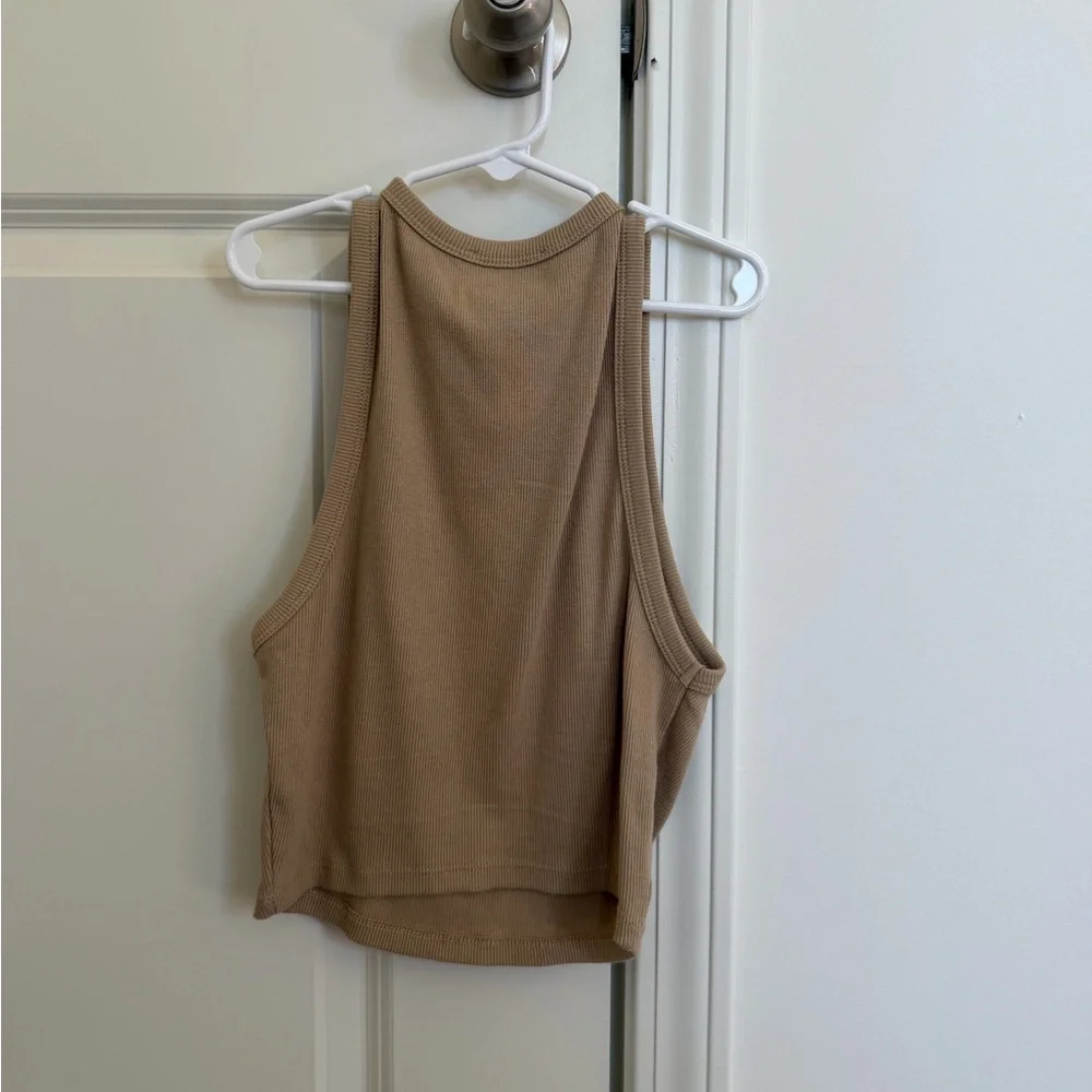 Zara Tan Ribbed Tank Top - Picture 2 of 2